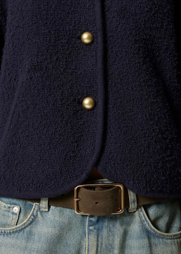 Women Knitwear and Other Stories Textured Glitter Cardigan Navy