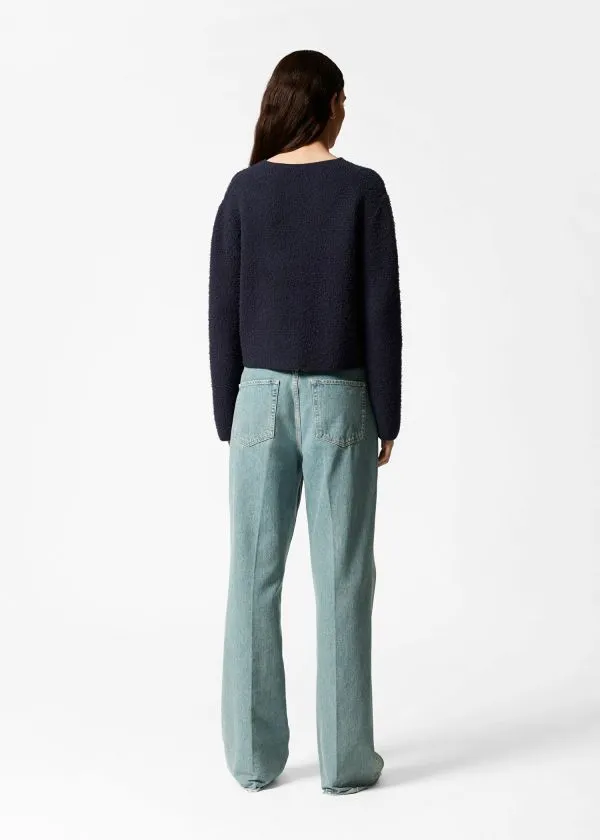 Women Knitwear and Other Stories Textured Glitter Cardigan Navy