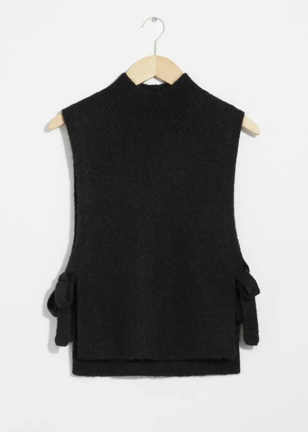 Women Knitwear and Other Stories Wool Bib Collar Black