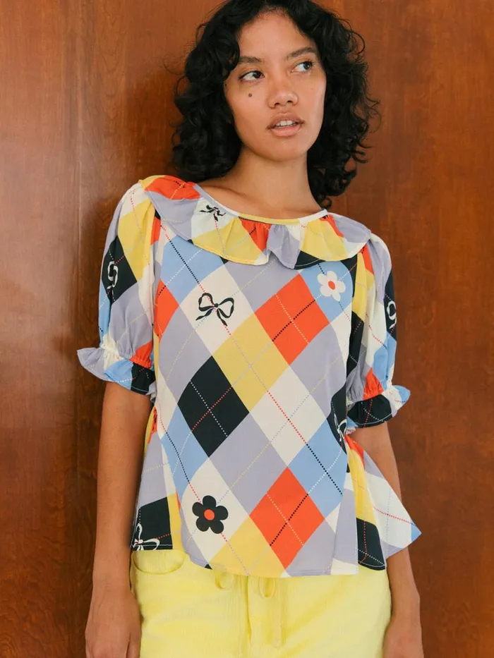 Women Leia Ruffle Blouse Cirque Argyle Lisa Says Gah Tops