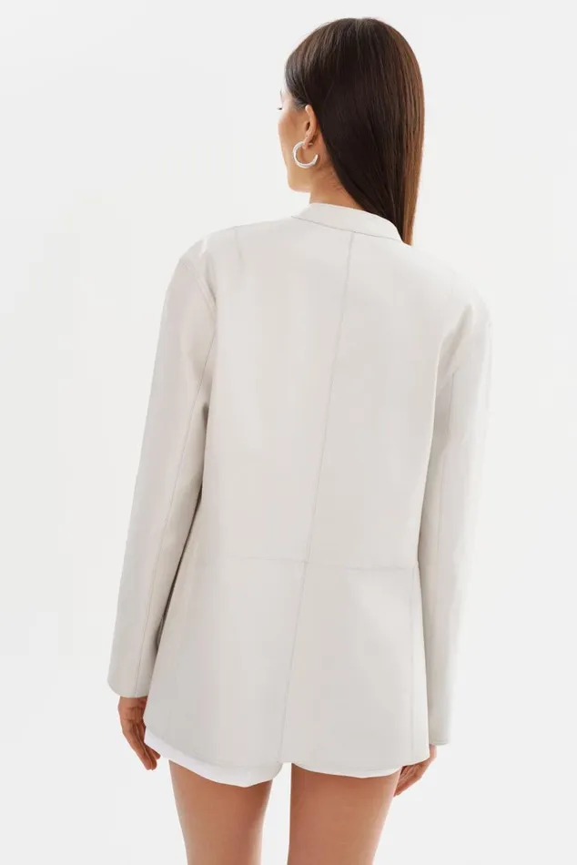 Women LEIGHTON Reversible Leather Blazer Winter Whitesilver LAMARQUE Leather Jackets