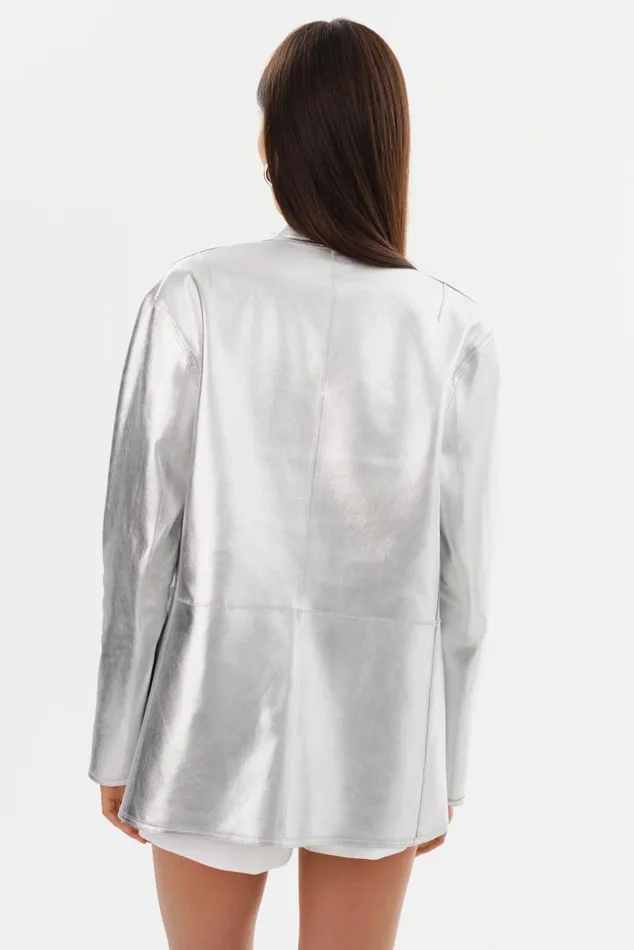 Women LEIGHTON Reversible Leather Blazer Winter Whitesilver LAMARQUE Leather Jackets