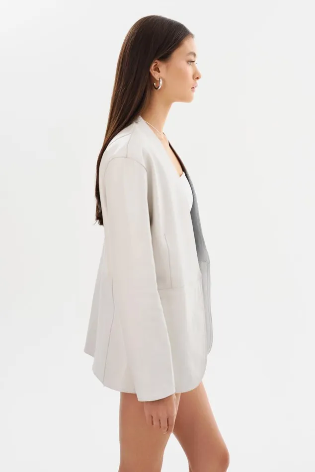 Women LEIGHTON Reversible Leather Blazer Winter Whitesilver LAMARQUE Leather Jackets
