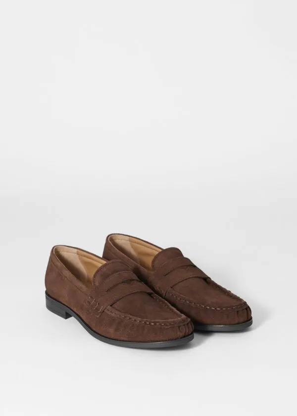Women Loafers and Other Stories Suede Penny Loafers Brown