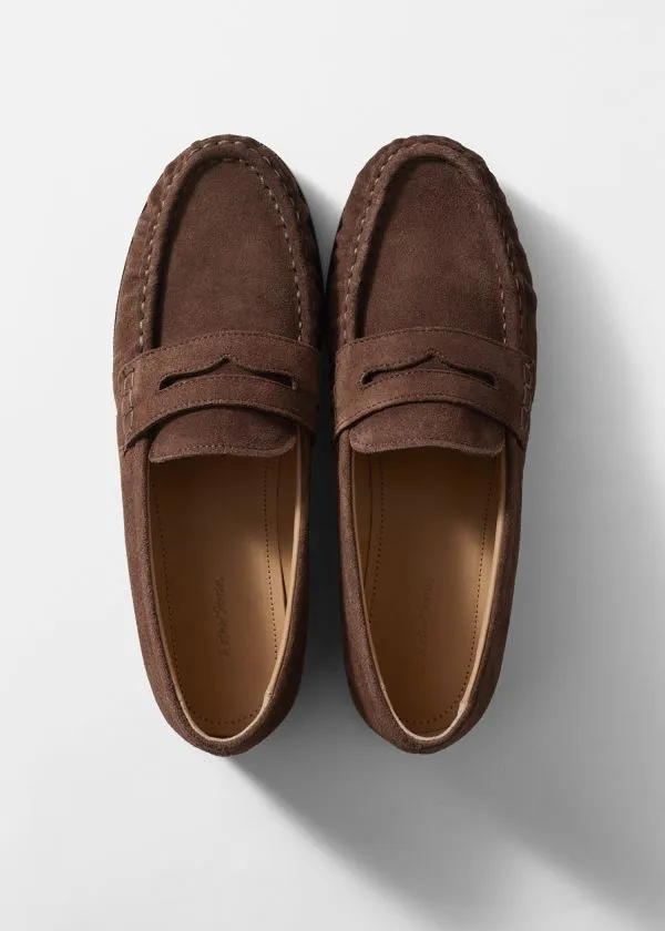 Women Loafers and Other Stories Suede Penny Loafers Brown