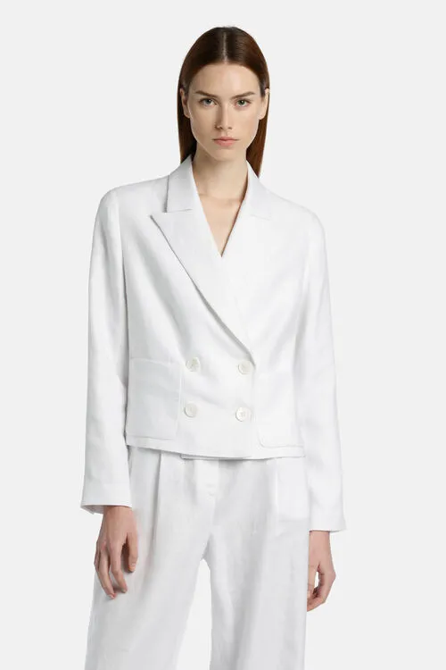 Women Luisa Spagnoli Venasca Venasca White Jackets and Blazers