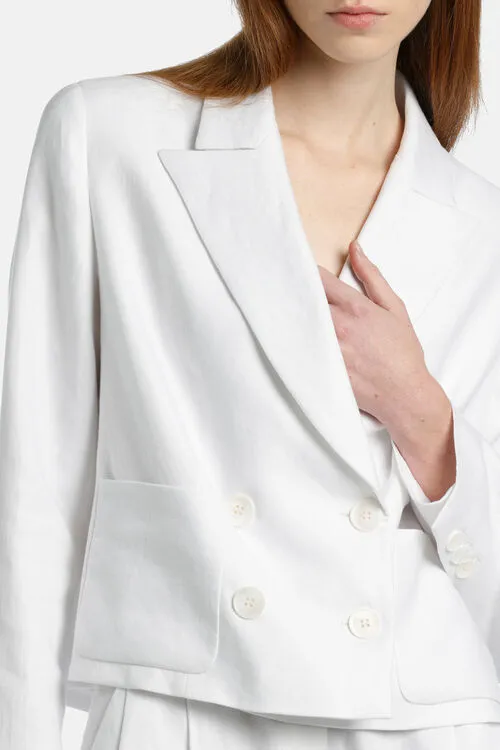 Women Luisa Spagnoli Venasca Venasca White Jackets and Blazers