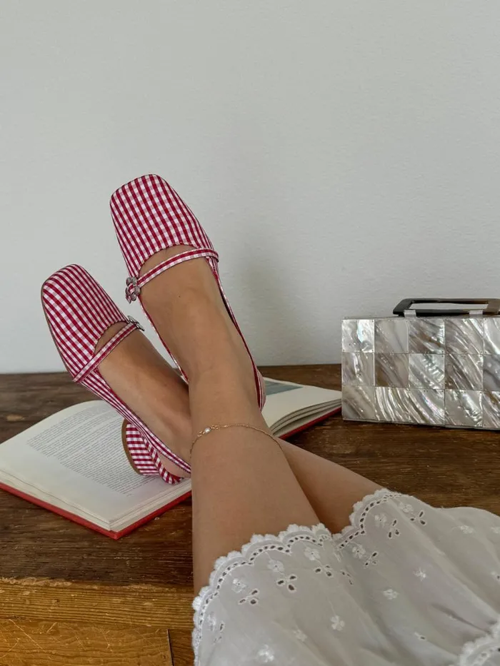 Women Mackie Heel Pomodoro Gingham Lisa Says Gah Heels