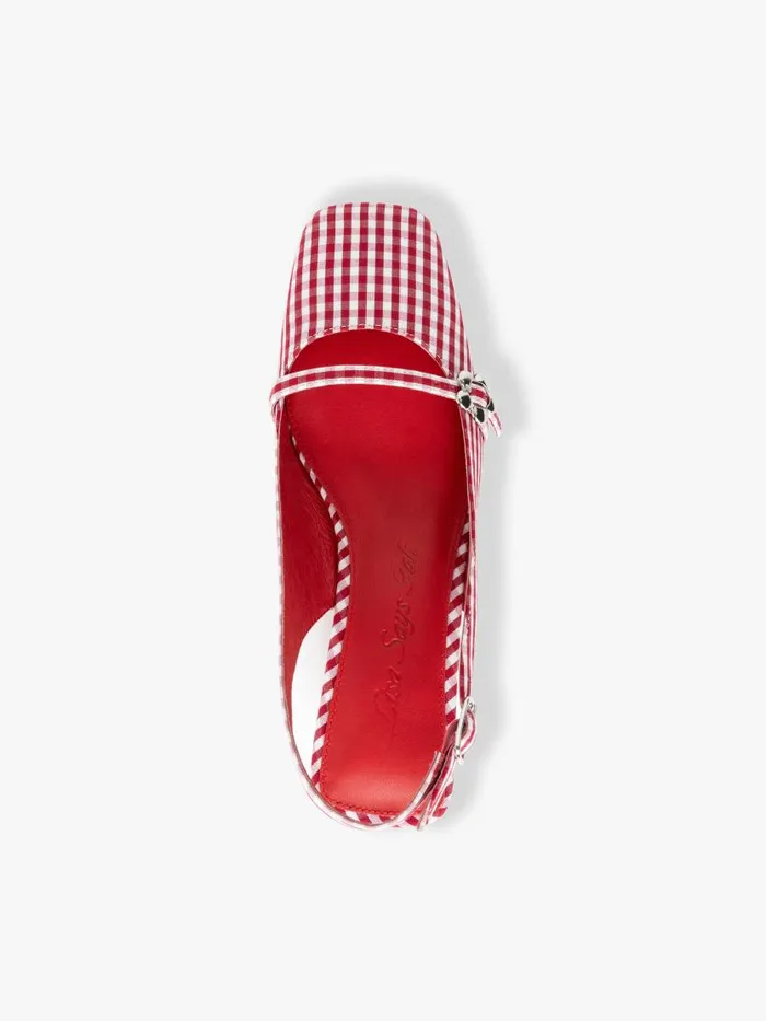 Women Mackie Heel Pomodoro Gingham Lisa Says Gah Heels