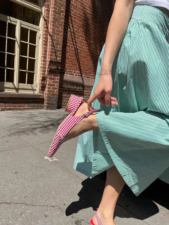 Women Mackie Heel Pomodoro Gingham Lisa Says Gah Heels