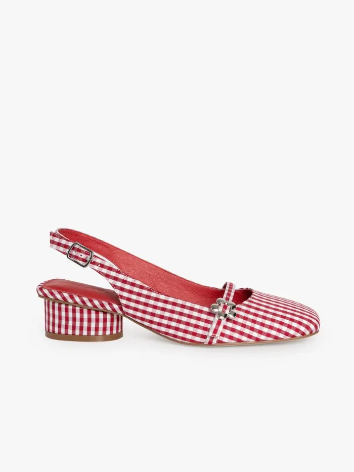 Women Mackie Heel Pomodoro Gingham Lisa Says Gah Heels