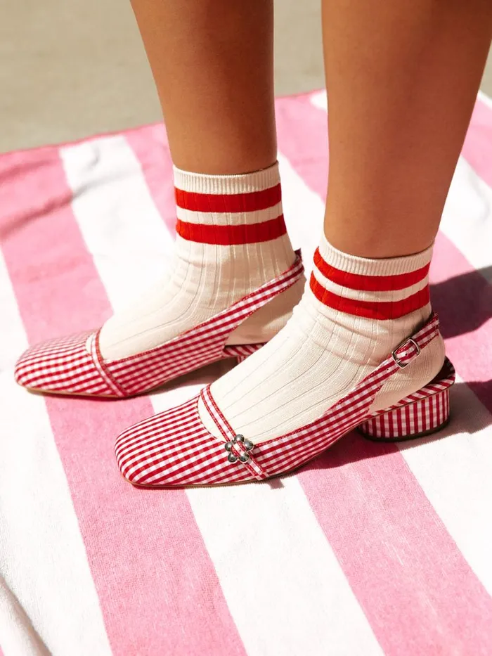 Women Mackie Heel Pomodoro Gingham Lisa Says Gah Heels