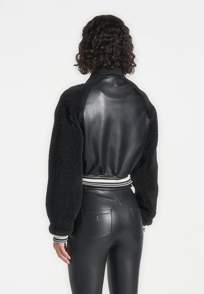 Women Manire De Voir Borg Varsity Jacket Black
