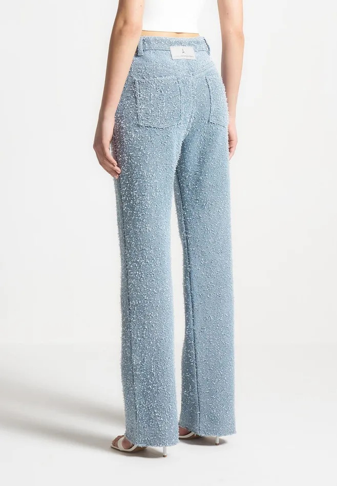 Women Manire De Voir Boucle Denim Boyfriend Jeans Light Blue