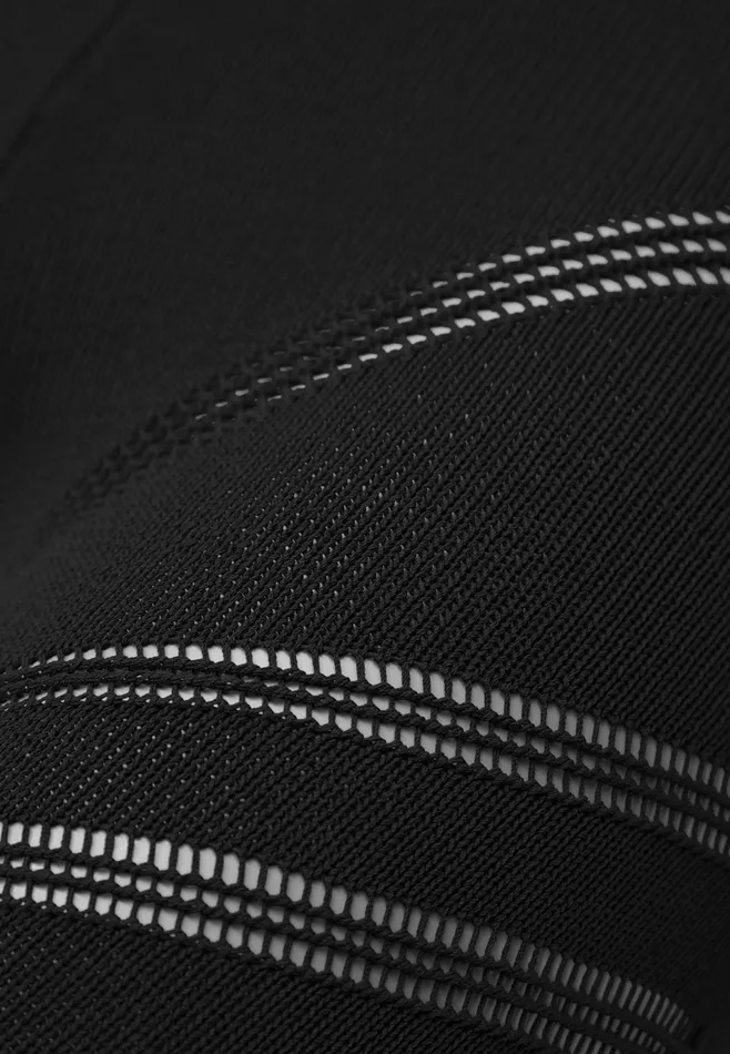 Women Manire De Voir High Waisted Knitted Spiral Contour Leggings Black
