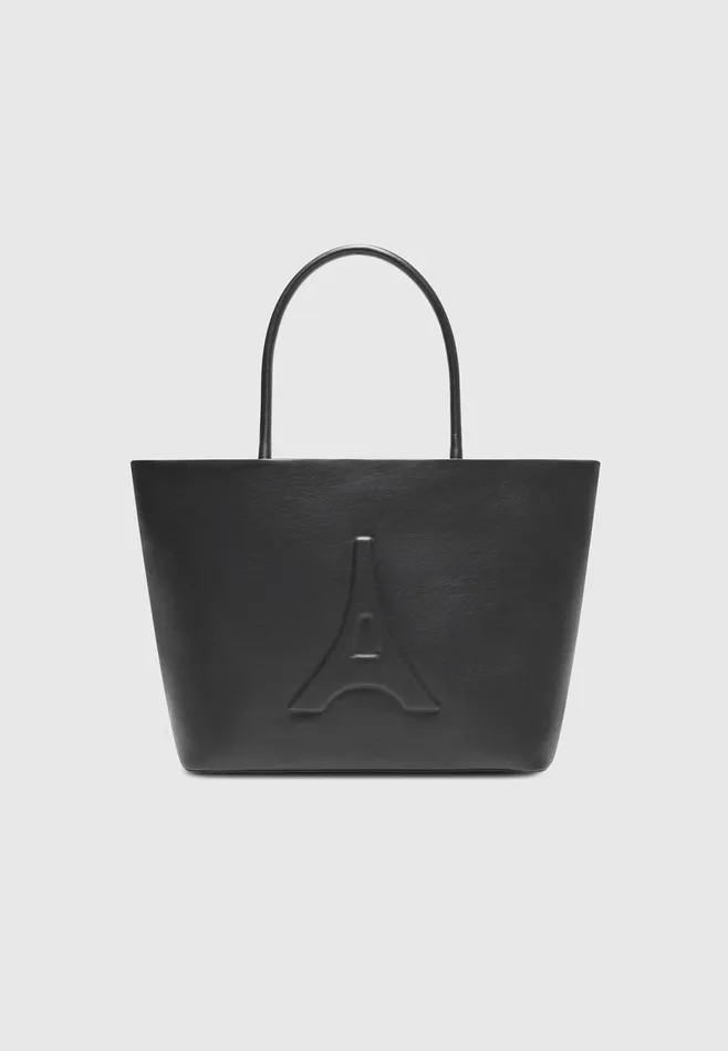 Women Manire De Voir Leather Eiffel Tote Bag Black