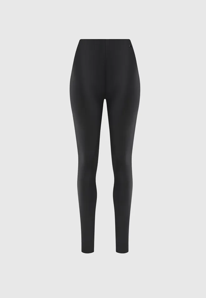 Women Manire De Voir Matte Leather Leggings Black