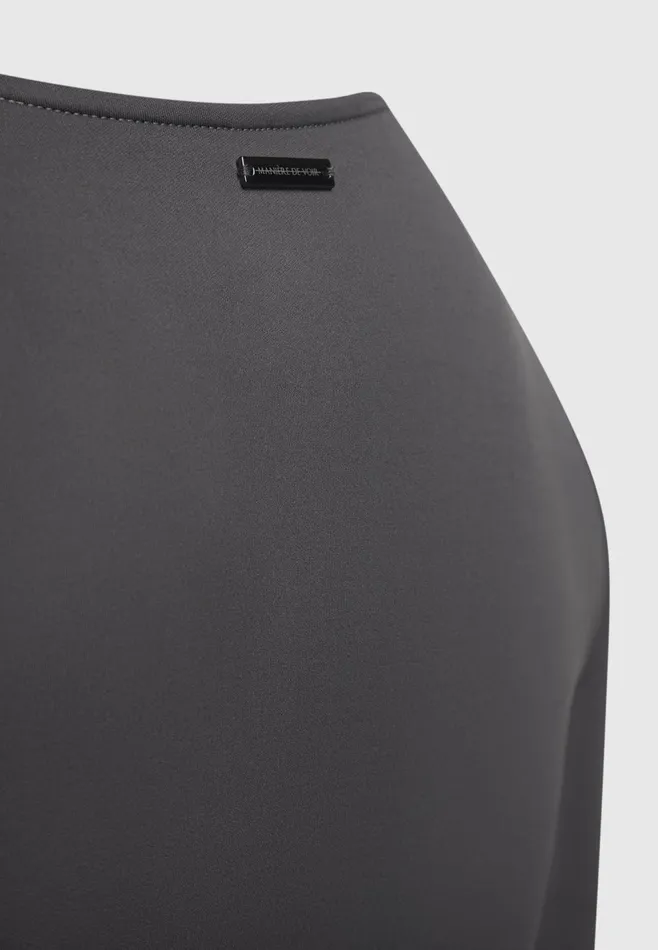 Women Manire De Voir Neoprene Corset Jacket Charcoal Grey