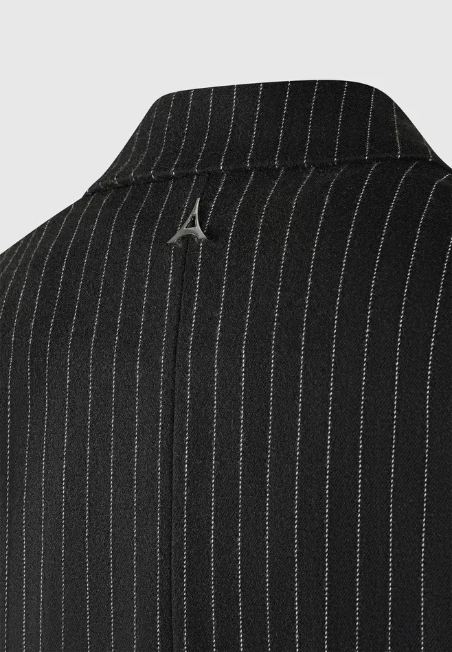 Women Manire De Voir Pinstripe Blazer Dress With Reversible Corset Black