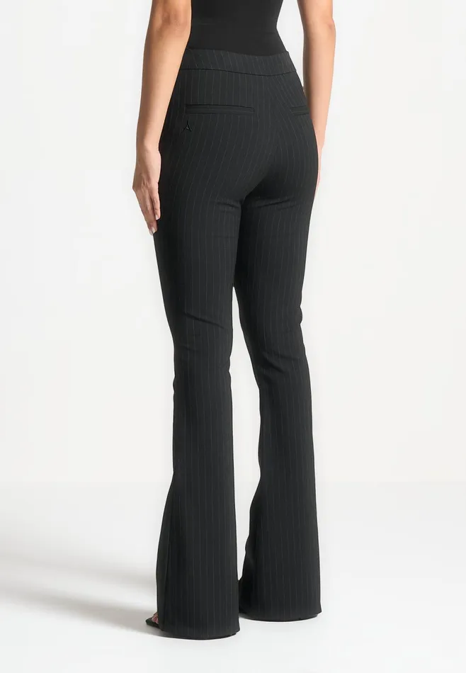 Women Manire De Voir Pinstripe Fit And Flare Leggings Black