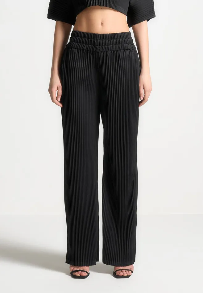 Women Manire De Voir Pleated Trousers Black