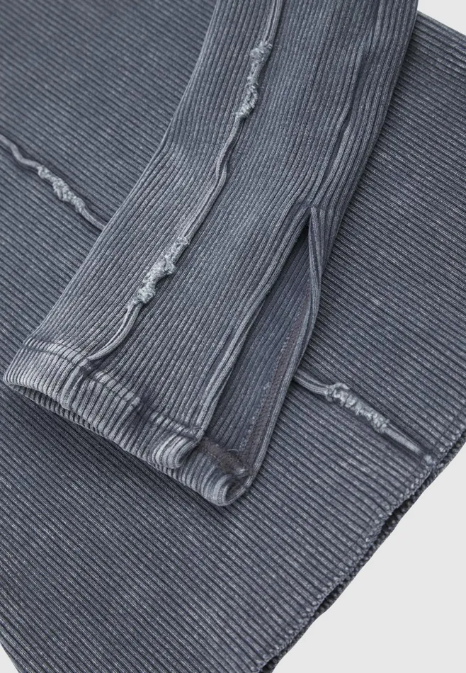 Women Manire De Voir Ribbed Long Sleeve Top Washed Blue