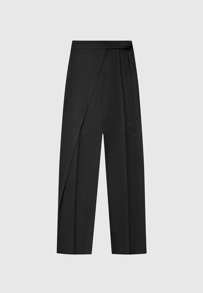 Women Manire De Voir Tailored Wrap Trousers With Tie Black