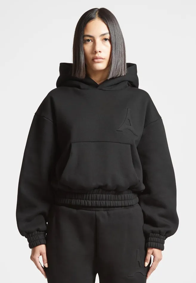 Women Manire De Voir ternelle Eiffel Embossed Hoodie Black