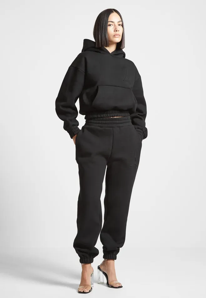 Women Manire De Voir ternelle Eiffel Embossed Hoodie Black