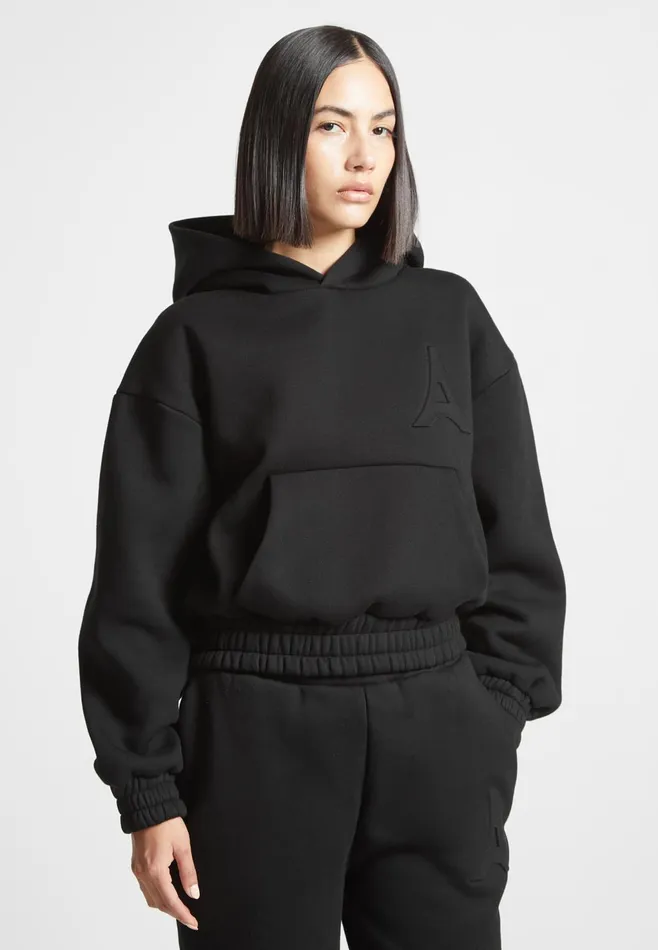 Women Manire De Voir ternelle Eiffel Embossed Hoodie Black
