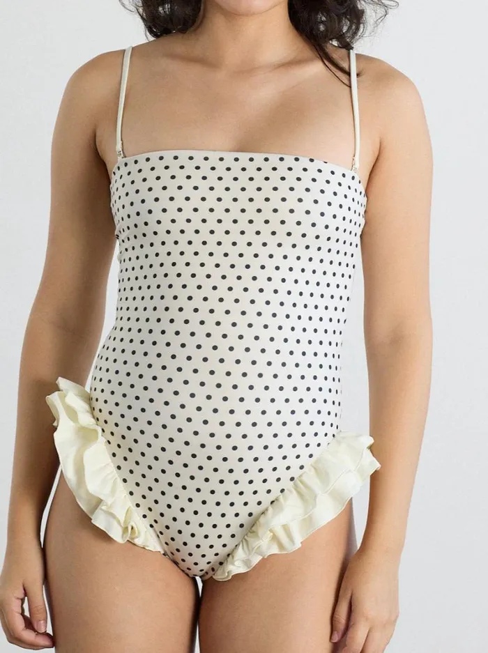 Women Margot One Piece White Polka Lisa Says Gah Swim