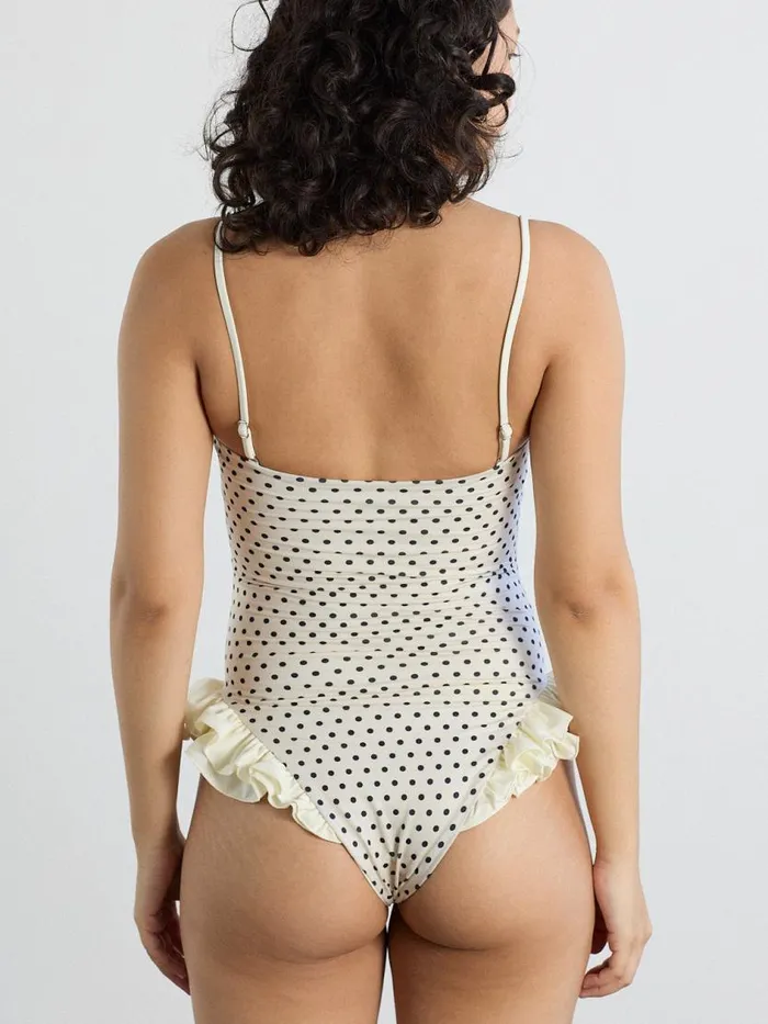Women Margot One Piece White Polka Lisa Says Gah Swim