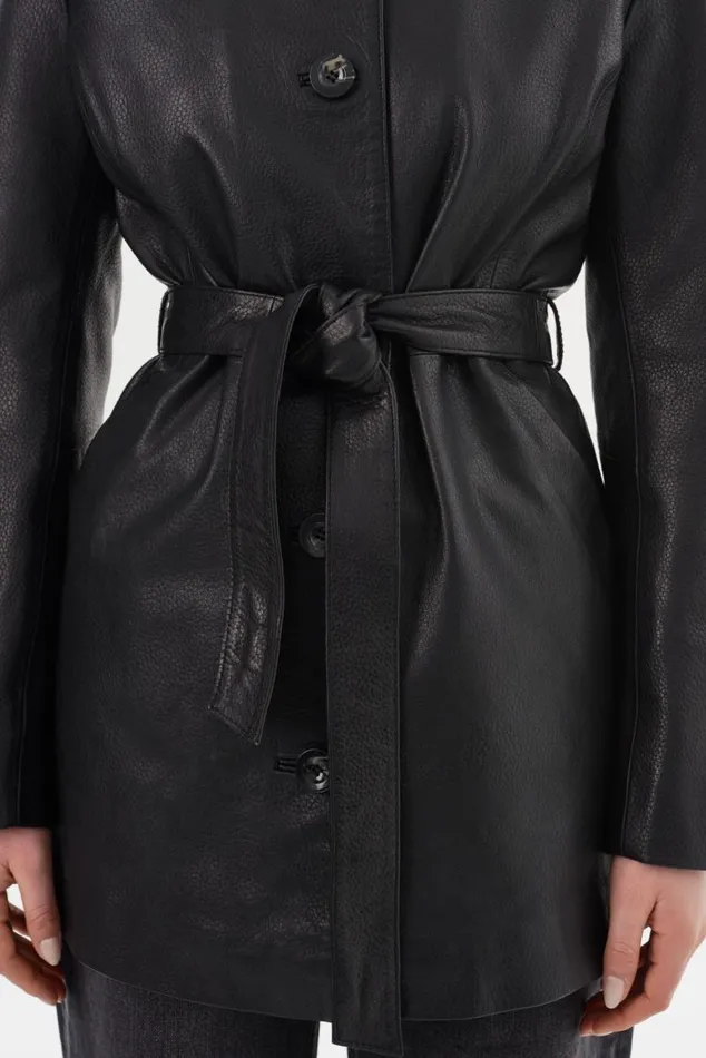 Women MARLOWE Leather Trench Coat Black LAMARQUE Leather Jackets Women MARLOWE Leather Trench Coat Black LAMARQUE Leather Jackets