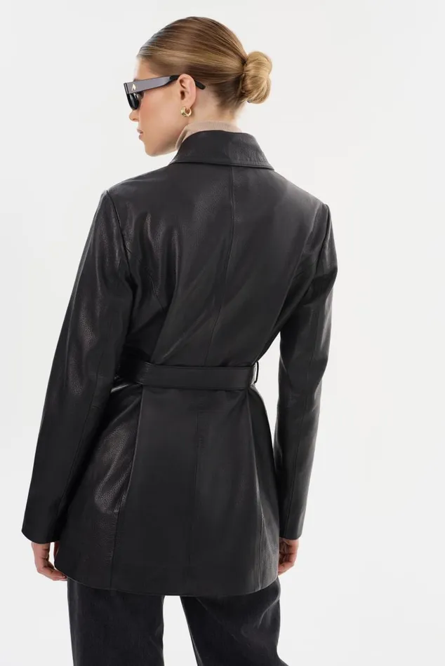Women MARLOWE Leather Trench Coat Black LAMARQUE Leather Jackets Women MARLOWE Leather Trench Coat Black LAMARQUE Leather Jackets