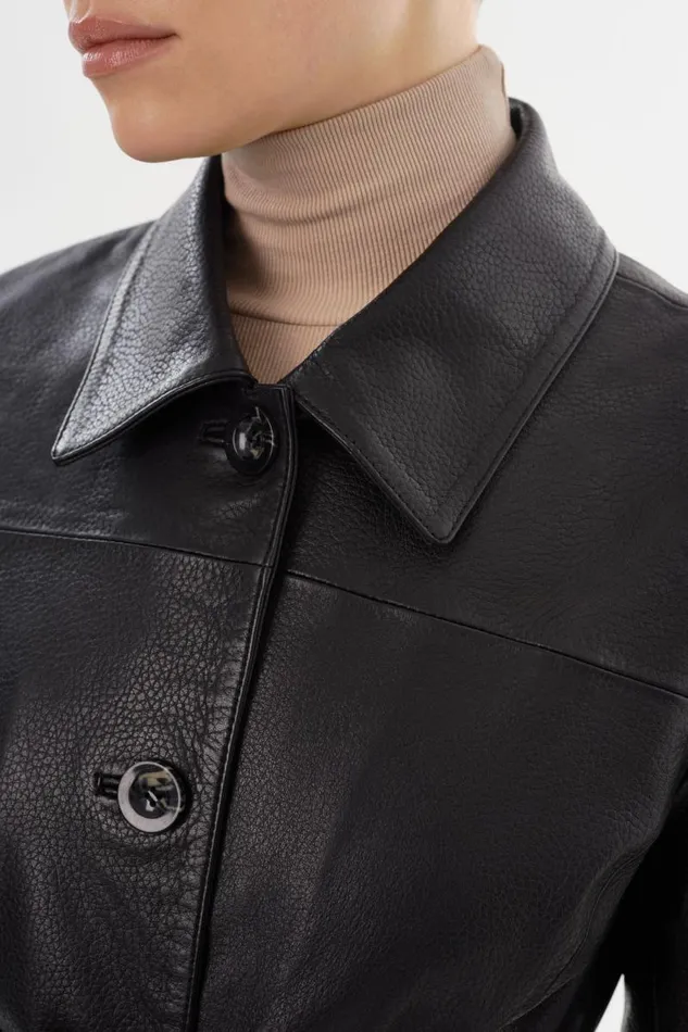 Women MARLOWE Leather Trench Coat Black LAMARQUE Leather Jackets Women MARLOWE Leather Trench Coat Black LAMARQUE Leather Jackets