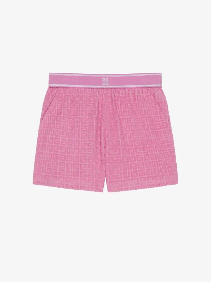 WomenMen Baby 1 Month To 3 Years Givenchy Bermuda Shorts In 4G Cotton Towelling Jacquard Pink