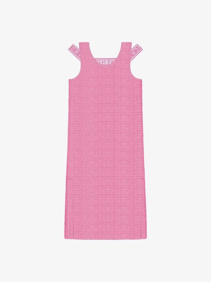 WomenMen Baby 1 Month To 3 Years Givenchy Tank Dress In 4G Cotton Towelling Jacquard Pink