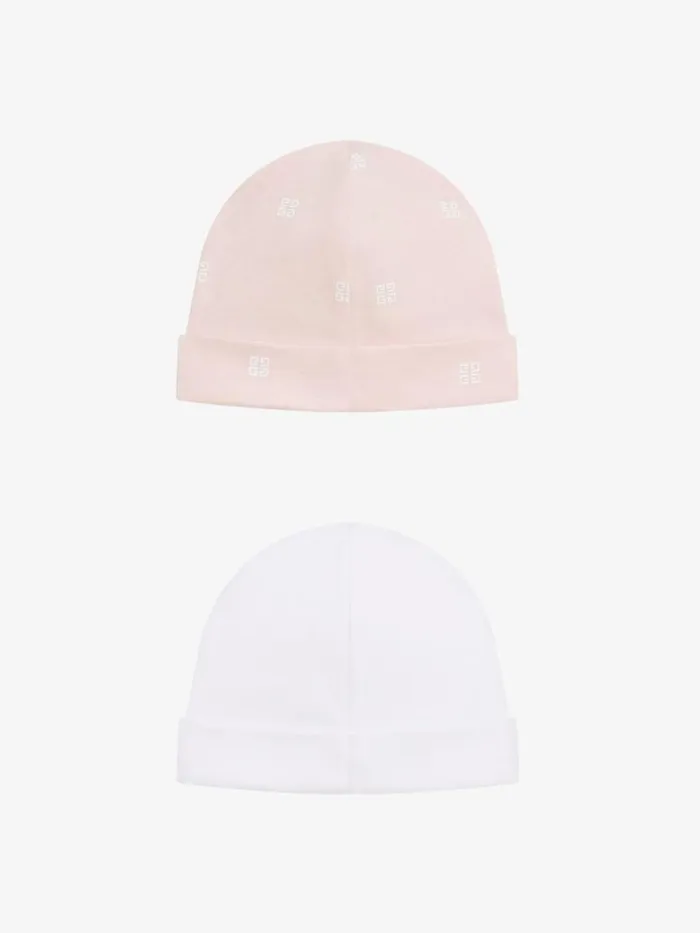 WomenMen Baby 1 Month To 3 Years Givenchy Two Beanies In Knit Gift Set Whitepink