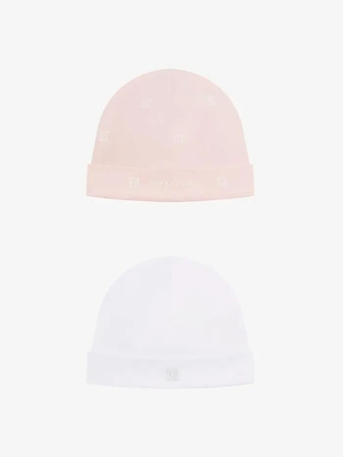 WomenMen Baby 1 Month To 3 Years Givenchy Two Beanies In Knit Gift Set Whitepink