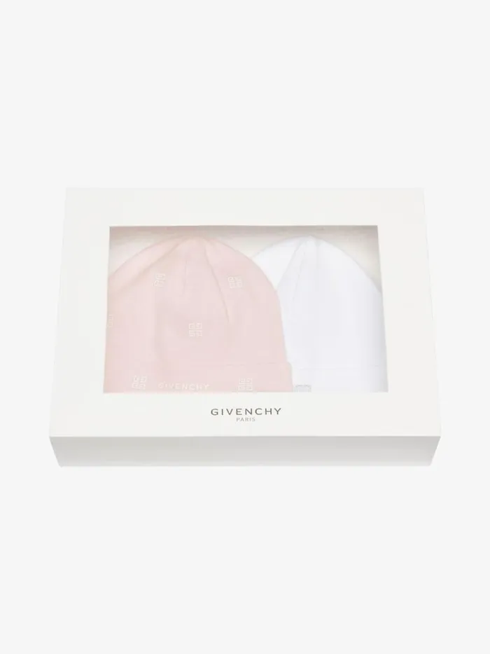 WomenMen Baby 1 Month To 3 Years Givenchy Two Beanies In Knit Gift Set Whitepink