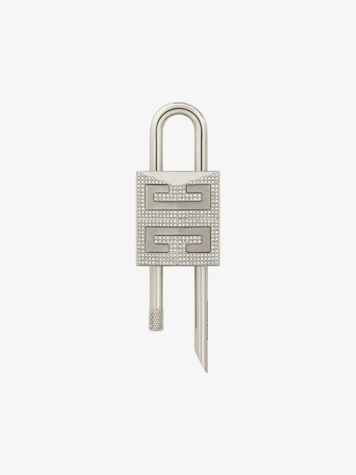 WomenMen Belts Givenchy Small 4G Padlock In Metal With Crystals Silvery Grey