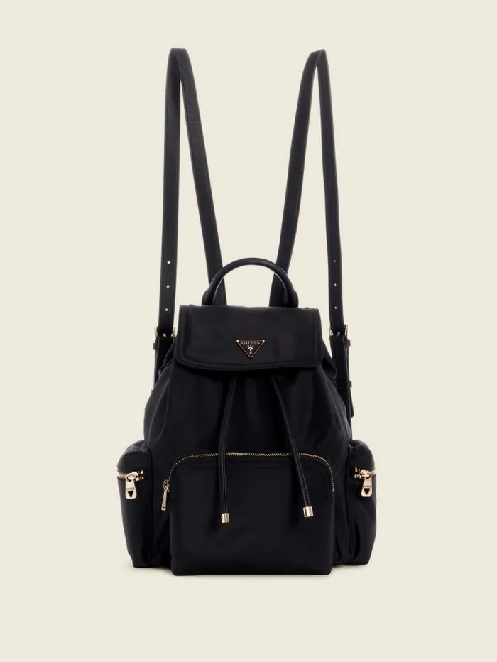 WomenMen GUESS Eco Gemma Backpack Black Floral Print Handbags