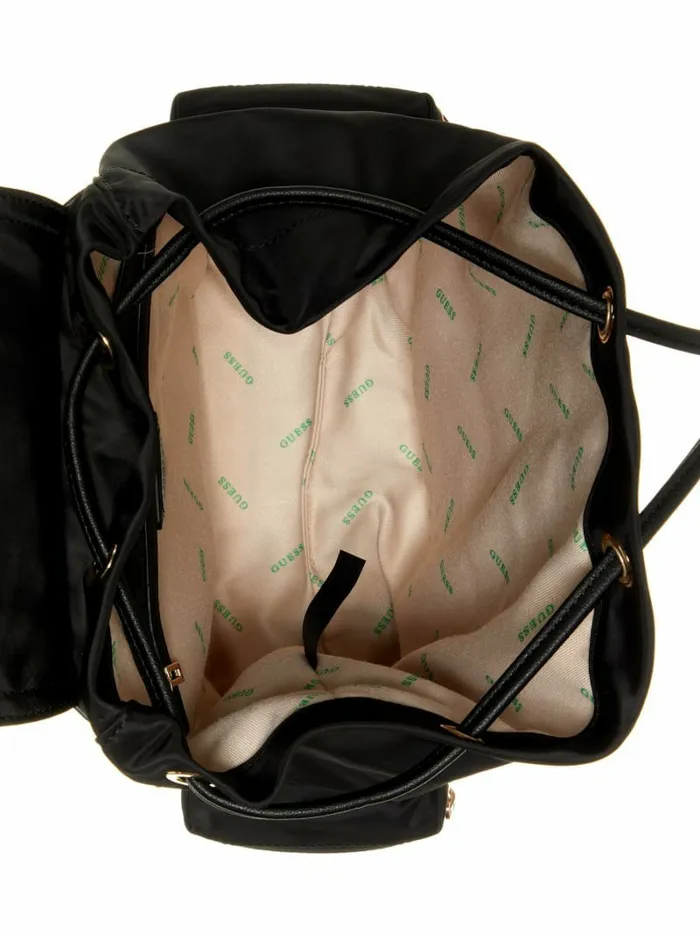 WomenMen GUESS Eco Gemma Backpack Black Floral Print Handbags WomenMen GUESS Eco Gemma Backpack Black Floral Print Handbags