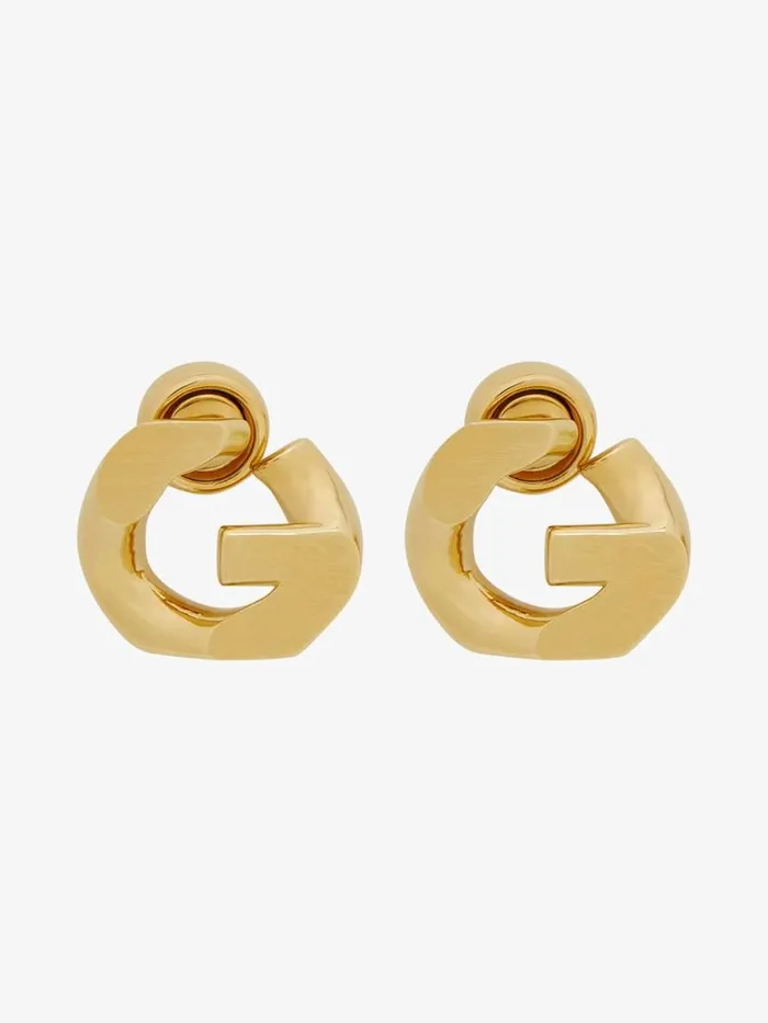 WomenMen Jewelry Givenchy G Chain Earrings In Metal Golden Yellow