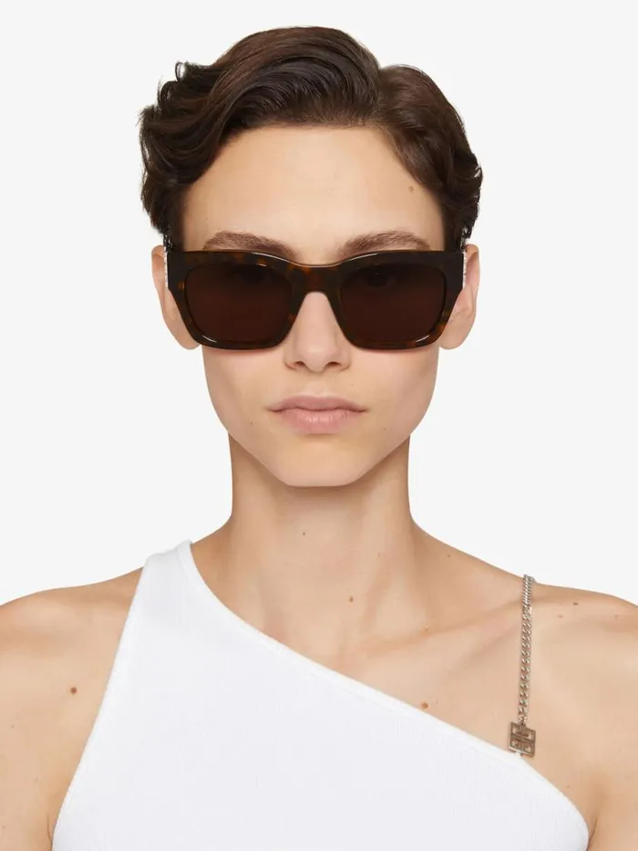 WomenMen Sunglasses Givenchy 4G Unisex Sunglasses In Acetate Dark Havanna
