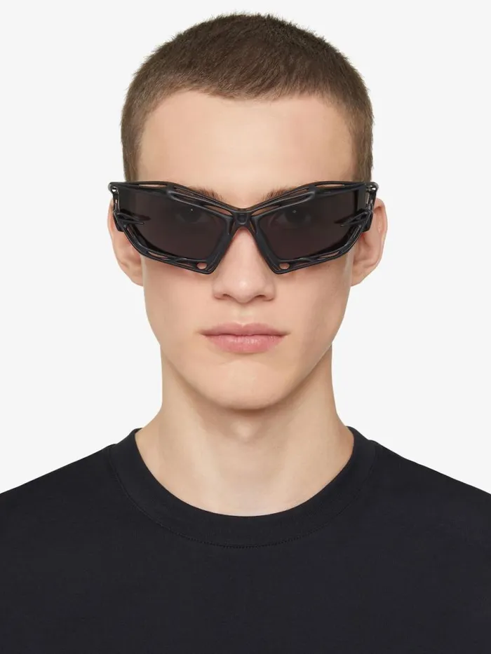 WomenMen Sunglasses Givenchy Giv Cut Cage Unisex Sunglasses In Nylon Black
