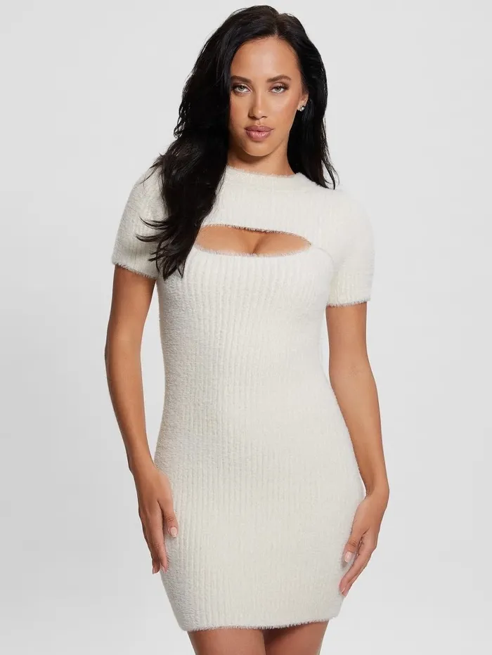 Women Meteor Detached Sleeve Knit Dress Dove White Dresses and Jumpsuits GUESS Women Meteor Detached Sleeve Knit Dress Dove White Dresses and Jumpsuits GUESS