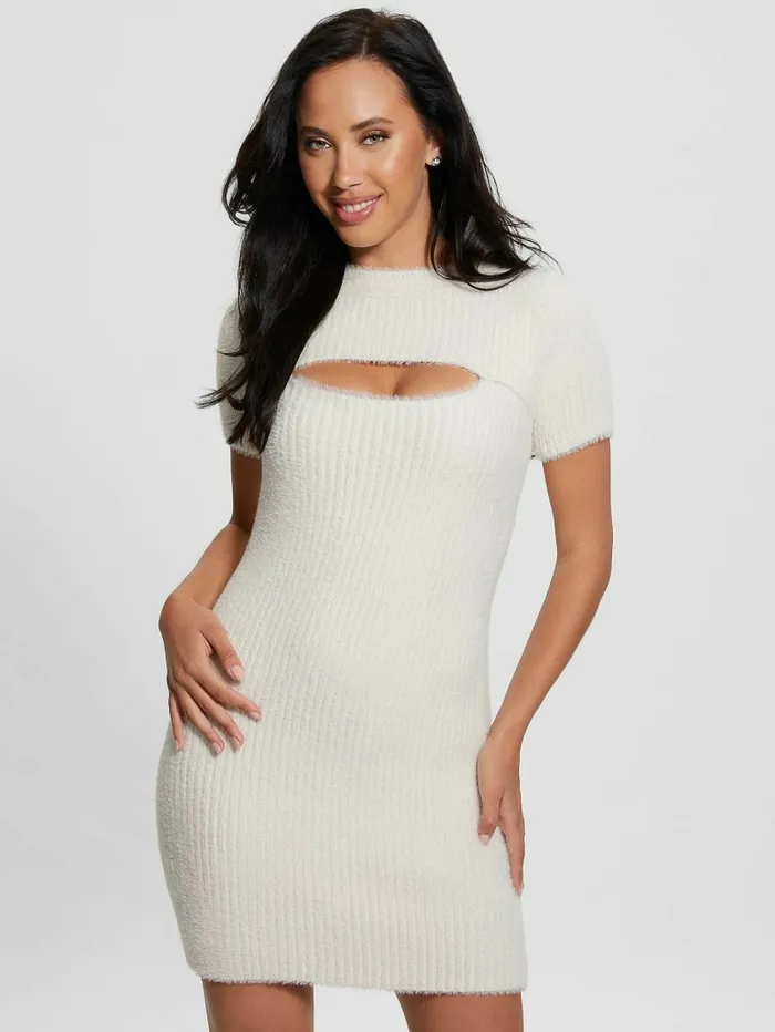 Women Meteor Detached Sleeve Knit Dress Dove White Dresses and Jumpsuits GUESS Women Meteor Detached Sleeve Knit Dress Dove White Dresses and Jumpsuits GUESS
