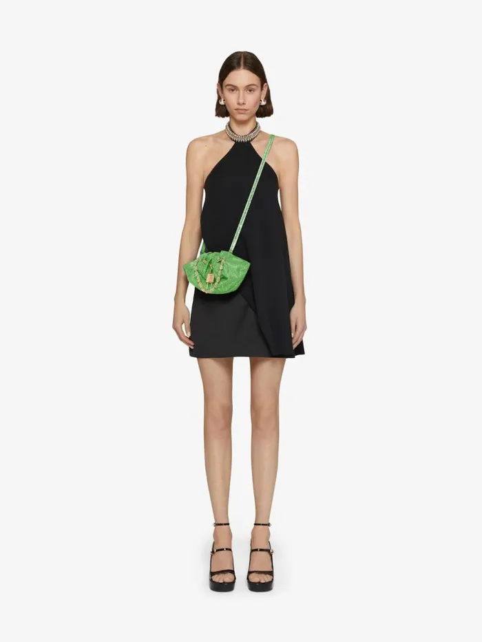 Women Micro Bags Givenchy Mini Kenny Bag In Satin With Strass Absynthe Green