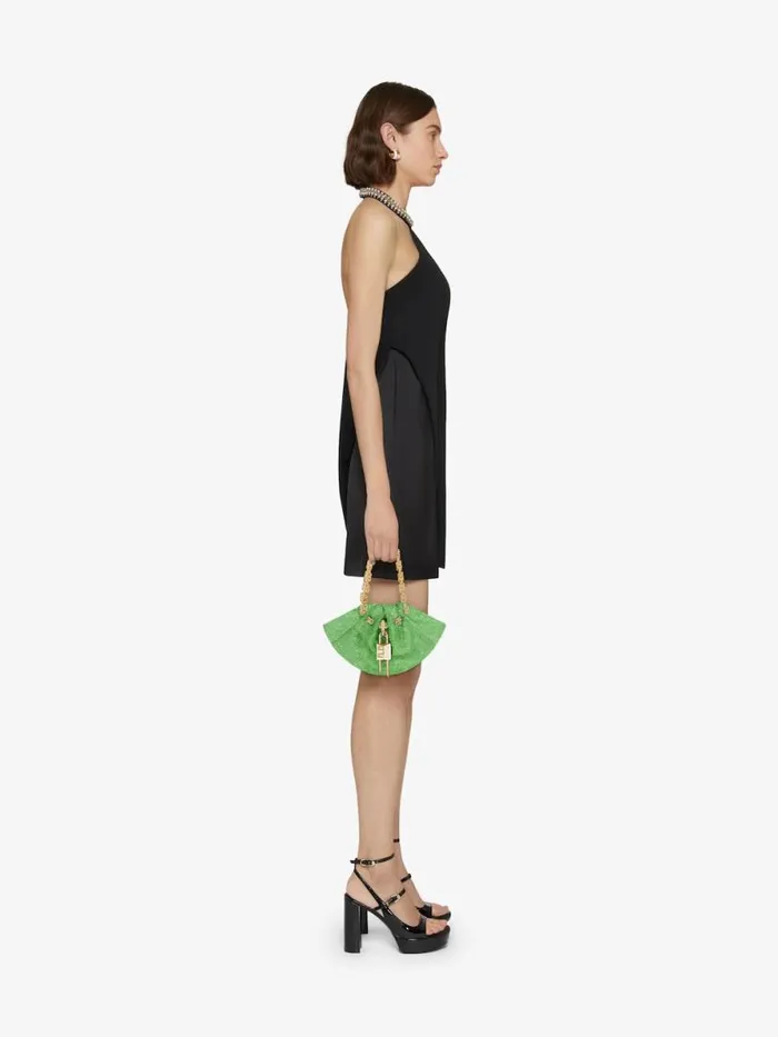 Women Micro Bags Givenchy Mini Kenny Bag In Satin With Strass Absynthe Green